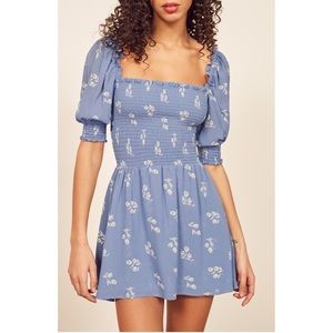 Reformation Elle Smocked Minidress